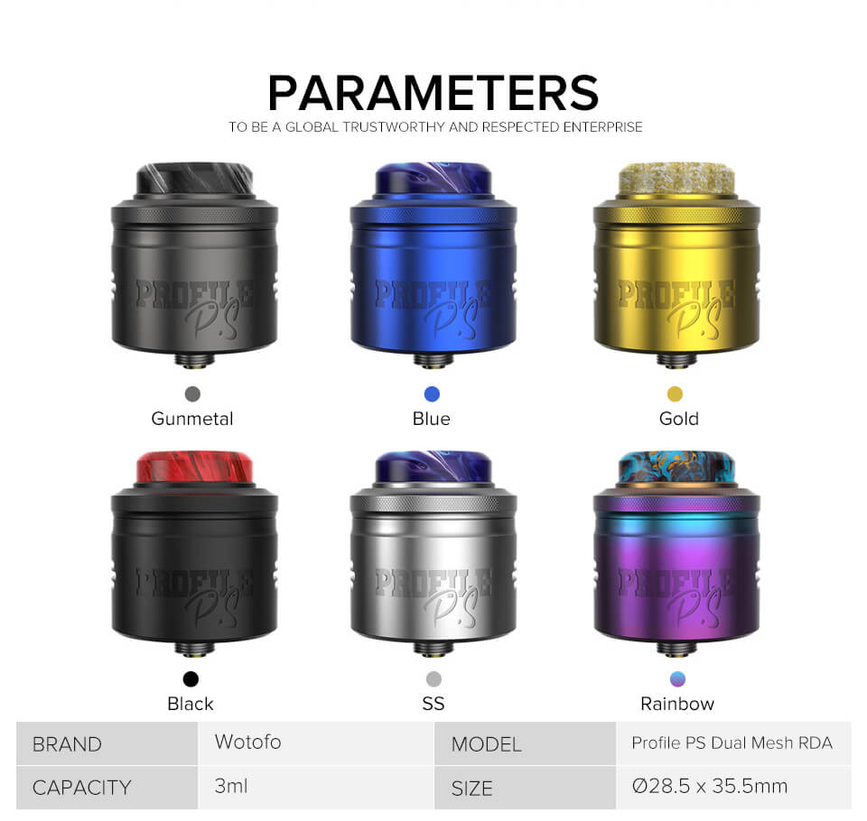 Wotofo Profile PS Dual Mesh RDA 28mm 3ml