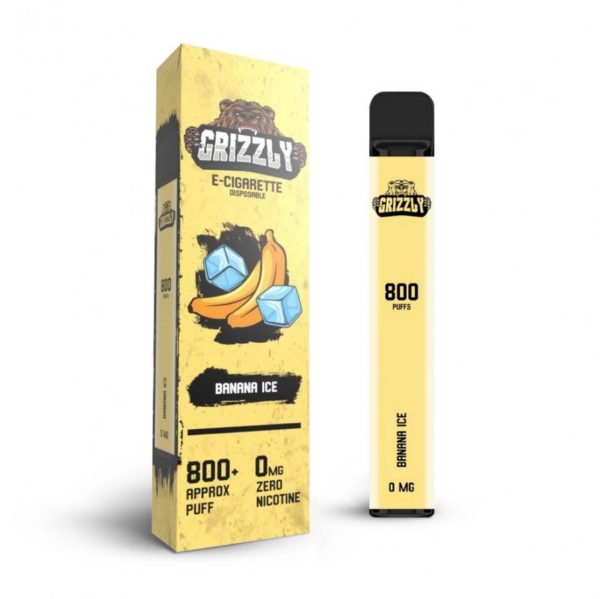 Grizzly disposable engangs vape nikotinfri 800 puff - banana ice