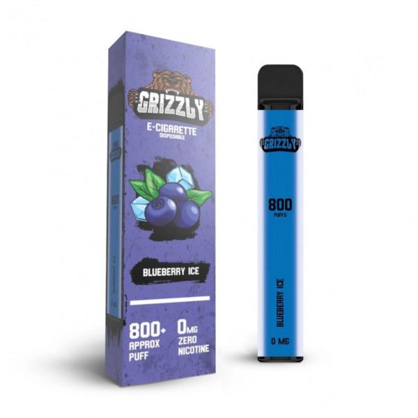 Grizzly disposable engangs vape nikotinfri 800 puff - blueberry ice