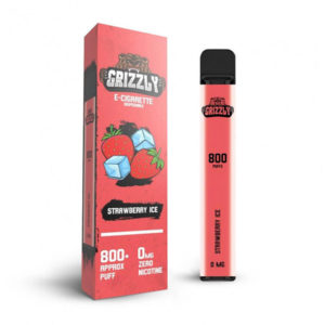 Grizzly disposable engangs vape nikotinfri 800 puff - strawberry ice