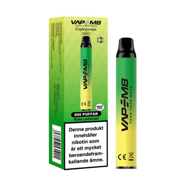 VapeM8-VM800-Engangs-Vape-Rosa-Lemonad