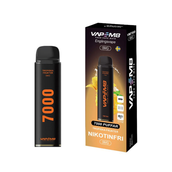 VapeM8-VM7000-disposable-vape-0mg-Tropiska-Frukter