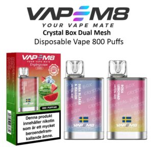 VapeM8-Crystal-Box-Dual-Mesh-disposable vape