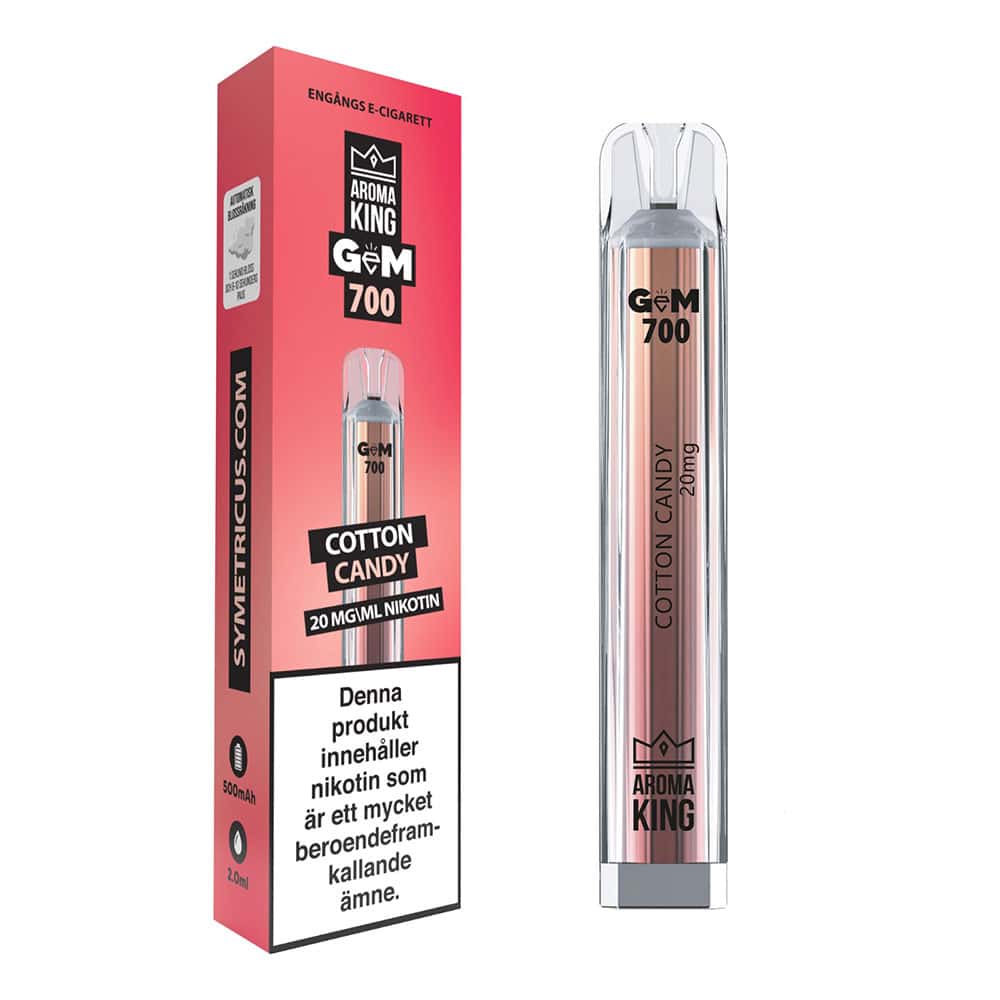 aroma king gem 20mg cotton-candy engangs vape