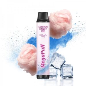 Mega puff-disposable vape 3000 puffs-cotton-candy-ice