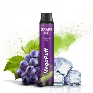 Mega puff-disposable vape 3000 puffs-grape-ice