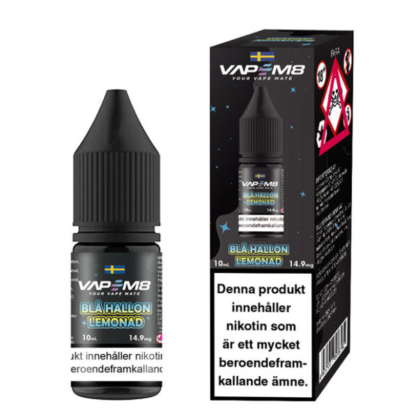 VapeM8 E-Juice - Blå Hallon Lemonad 10ml 14.9mg Nic Salt