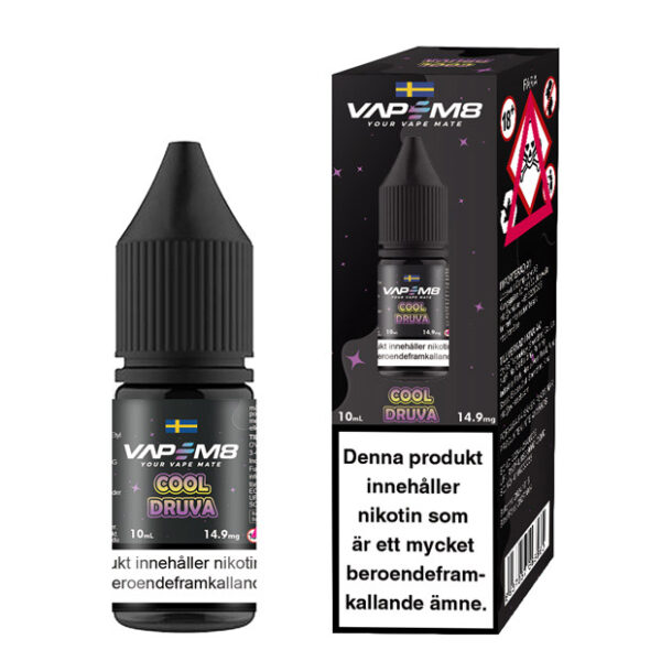 VapeM8 E-Juice - Cool Druva 10ml 14.9mg Nic Salt