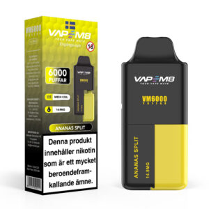 VapeM8-VM6000-14-9mg-disposable-vape-ananas-split pineapple ice vape 6000 puff